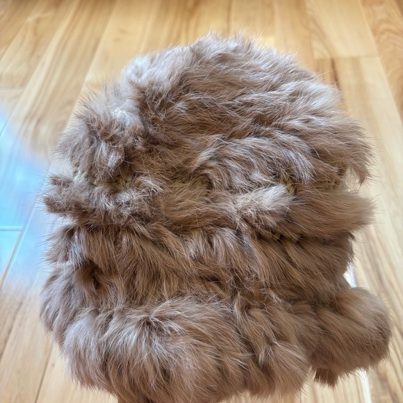 Vintage Fur Knit Tan Hat - Picture 2 of 7